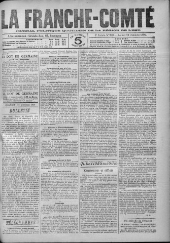 12/10/1891 - La Franche-Comté : journal politique de la région de l'Est