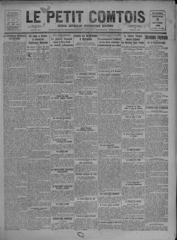 03/10/1930 - Le petit comtois [Texte imprimé] : journal républicain démocratique quotidien