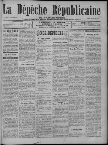 30/01/1911 - La Dépêche républicaine de Franche-Comté [Texte imprimé]