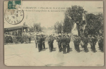 Besançon - Fêtes des 13, 14 et 15 Août 1910 - Musique Suisse à l'inauguration du monument PROUDHON. [image fixe] , 1904/1910