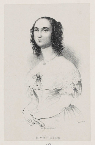 Mme V. Hugo. [image fixe] / Desmaisons lith , Paris : Imp. de Lemercier Benard et Cie :, 1830/1840