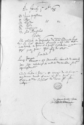 Registre des délibérations municipales 1er décembre 1633 - 28 mars 1634