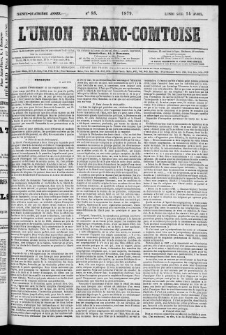 14/04/1879 - L'Union franc-comtoise [Texte imprimé]