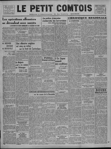 21/11/1941 - Le petit comtois [Texte imprimé] : journal républicain démocratique quotidien