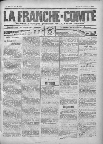 06/11/1897 - La Franche-Comté : journal politique de la région de l'Est
