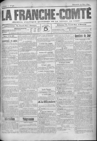 31/03/1895 - La Franche-Comté : journal politique de la région de l'Est