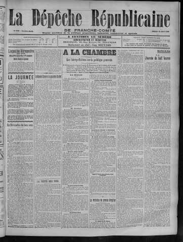 19/06/1906 - La Dépêche républicaine de Franche-Comté [Texte imprimé]