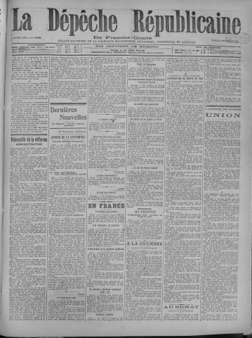 27/09/1919 - La Dépêche républicaine de Franche-Comté [Texte imprimé]