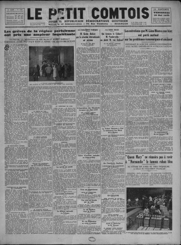 29/05/1936 - Le petit comtois [Texte imprimé] : journal républicain démocratique quotidien