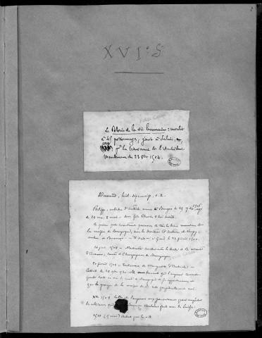 Ms 1802 - Notes sur l'histoire de la Franche-Comté. Les Temps modernes. Notes d'Auguste Castan (1833-1892)