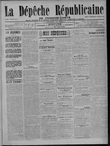 03/01/1906 - La Dépêche républicaine de Franche-Comté [Texte imprimé]