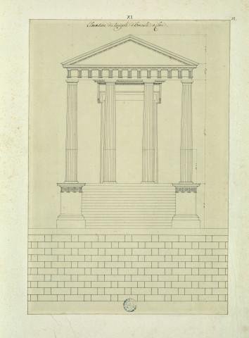 Elévation du temple d'Hercule à Cori / Pierre-Adrien Pâris , [S.l.] : [P.-A. Pâris], [1700-1800]