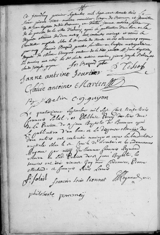 Paroisse Saint Jean Baptiste : mariages ( 4 août - 21 décembre 1733) ; sépultures (décès) ( 9 août - 31 décembre 1733)