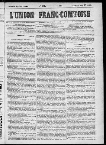 27/08/1880 - L'Union franc-comtoise [Texte imprimé]