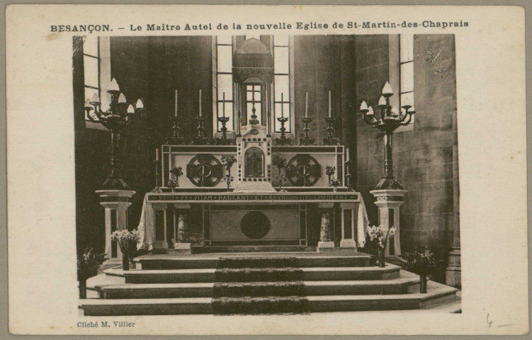 Besançon. -Le Maître Autel de la nouvelle Eglise de St-Martin-des-Chaprais. [image fixe] , Besançon : Etablissement C. L. B. Besançon., 1904/1930