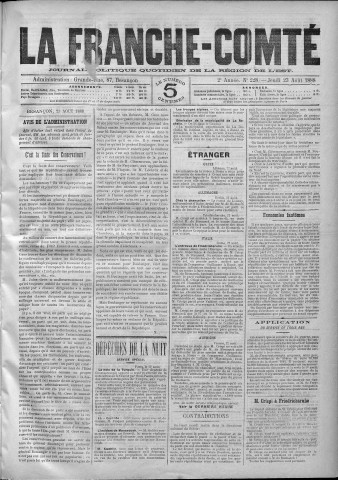 23/08/1888 - La Franche-Comté : journal politique de la région de l'Est