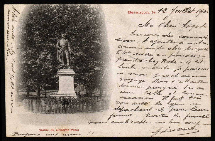 Besançon - Statue du Général Pajol. [image fixe] , 1897/1900