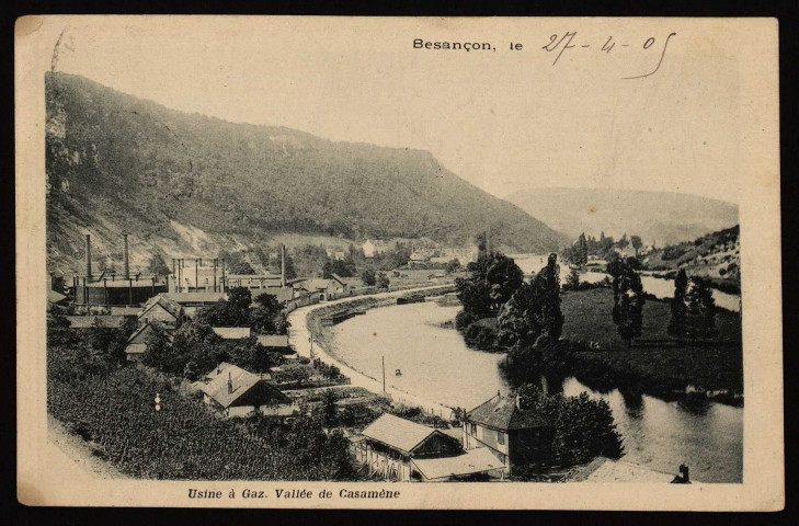 Besançon - L'Usine à gaz et Ile Malpas. [image fixe] , 1896/1900