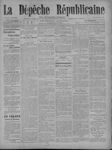 20/04/1920 - La Dépêche républicaine de Franche-Comté [Texte imprimé]