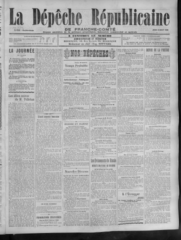 02/08/1906 - La Dépêche républicaine de Franche-Comté [Texte imprimé]
