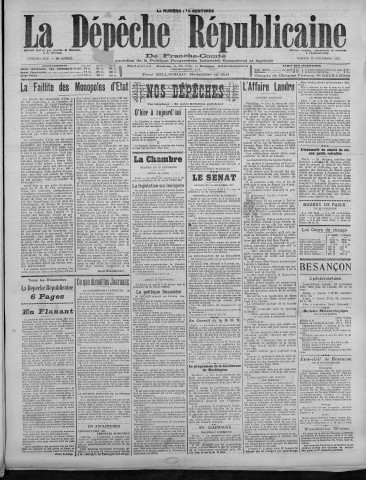19/11/1921 - La Dépêche républicaine de Franche-Comté [Texte imprimé]