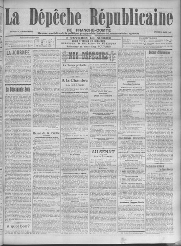 07/06/1908 - La Dépêche républicaine de Franche-Comté [Texte imprimé]