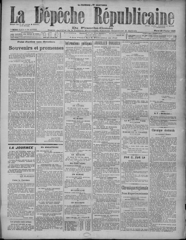 28/02/1928 - La Dépêche républicaine de Franche-Comté [Texte imprimé]