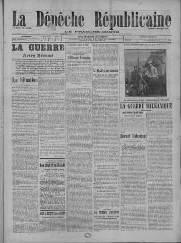 08/01/1916 - La Dépêche républicaine de Franche-Comté [Texte imprimé]