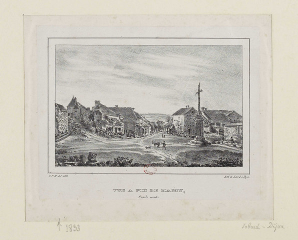 Vue à Pin le Magny [estampe] : Franche-Comté / C.F.M. del. 1833  ; lith. de Jobard à Dijon , Dijon : Jobard, 1833