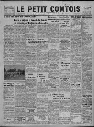 20/08/1941 - Le petit comtois [Texte imprimé] : journal républicain démocratique quotidien