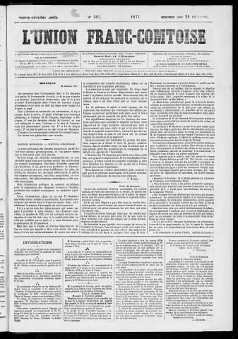 26/12/1877 - L'Union franc-comtoise [Texte imprimé]