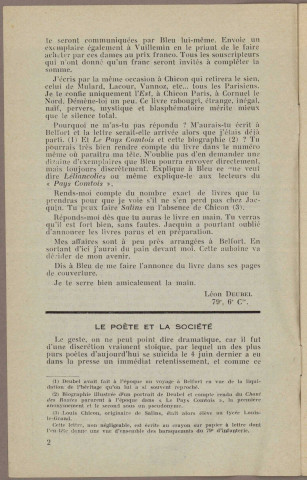 01/1958 - Bulletin / Société des amis de Léon Deubel