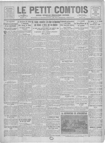 22/12/1928 - Le petit comtois [Texte imprimé] : journal républicain démocratique quotidien