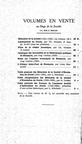 01/01/1935 - Mémoires de la Société d'émulation du Doubs [Texte imprimé]