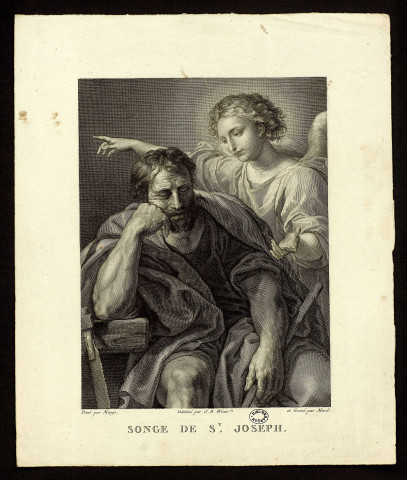 Songe de St. Joseph [estampe] / Gravé par Morel  ; dessiné par J.B.Wicar ; peint par Mengs , [S.l.] : [s.n.], [1768-1830]