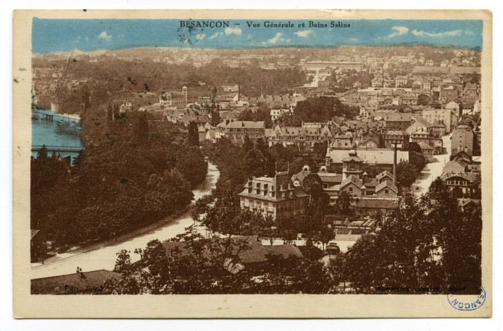 Besançon - Vue Générale et Bains Salins [image fixe] , Mâcon : Phototypie Combier Mâcon, 1904/1928