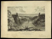 View of the Clifton suspension bridge [estampe] / drawn on stone by J.D. Harding  ; from a drawing by Broole Smith Esqr. , [S.l.] : printed by C. Hullmandel, [1831]