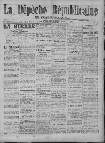 01/04/1916 - La Dépêche républicaine de Franche-Comté [Texte imprimé]