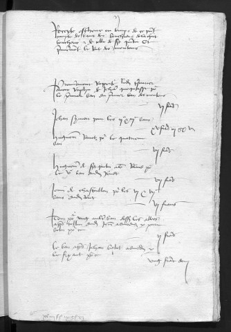 Comptes de la Ville de Besançon, recettes et dépenses, Compte de Estienne de Choys (1er janvier - 31 décembre 1465)