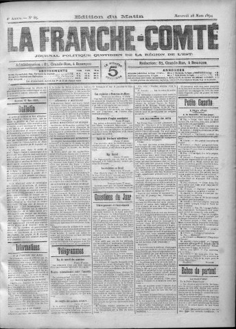 28/03/1894 - La Franche-Comté : journal politique de la région de l'Est