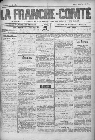 26/04/1895 - La Franche-Comté : journal politique de la région de l'Est
