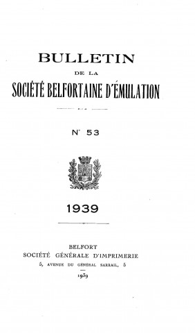 01/01/1939 - Bulletin de la Société belfortaine d'émulation [Texte imprimé]