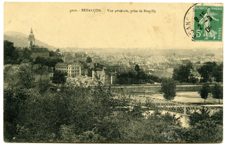 Besançon - Vue générale, prise de Bregille [image fixe] : Besançon, 1904/1930