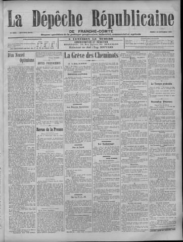 18/10/1910 - La Dépêche républicaine de Franche-Comté [Texte imprimé]
