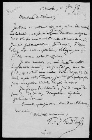 Ms Z 421 - Pierre-Joseph Proudhon. Lettres.