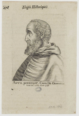 Anth,, Perrenot,, Card,, De Granvelle creat an°, 1561 mort 1586 [image fixe] , Paris, 1644
