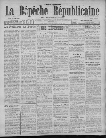 01/08/1921 - La Dépêche républicaine de Franche-Comté [Texte imprimé]