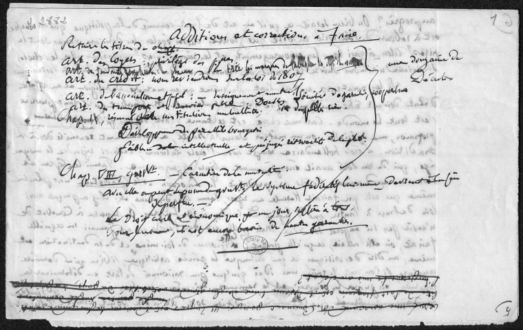 Ms 2882 - Tome IX. Pierre-Joseph Proudhon. Notes et écrits divers.