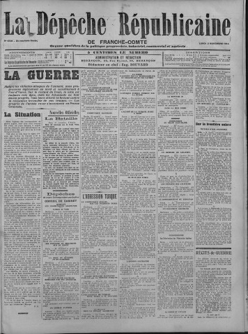 02/11/1914 - La Dépêche républicaine de Franche-Comté [Texte imprimé]