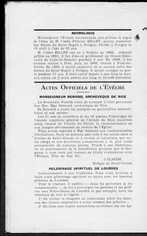 17/04/1952 - La Semaine religieuse du diocèse de Saint-Claude [Texte imprimé]